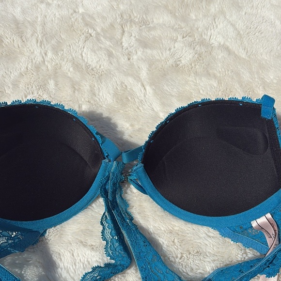La Senza Teal Lace Racerback Bra | Size 32A | Front-Closure Push-Up | - Picture 4 of 5